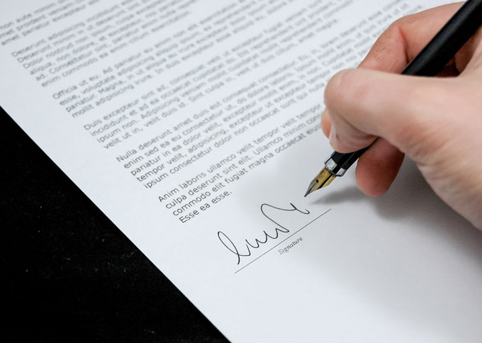 underskriver testamente